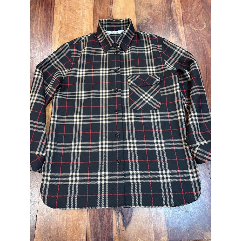 ALJEAN novacheck shirt men small black plaid wool long sleeve chore coat Canada
